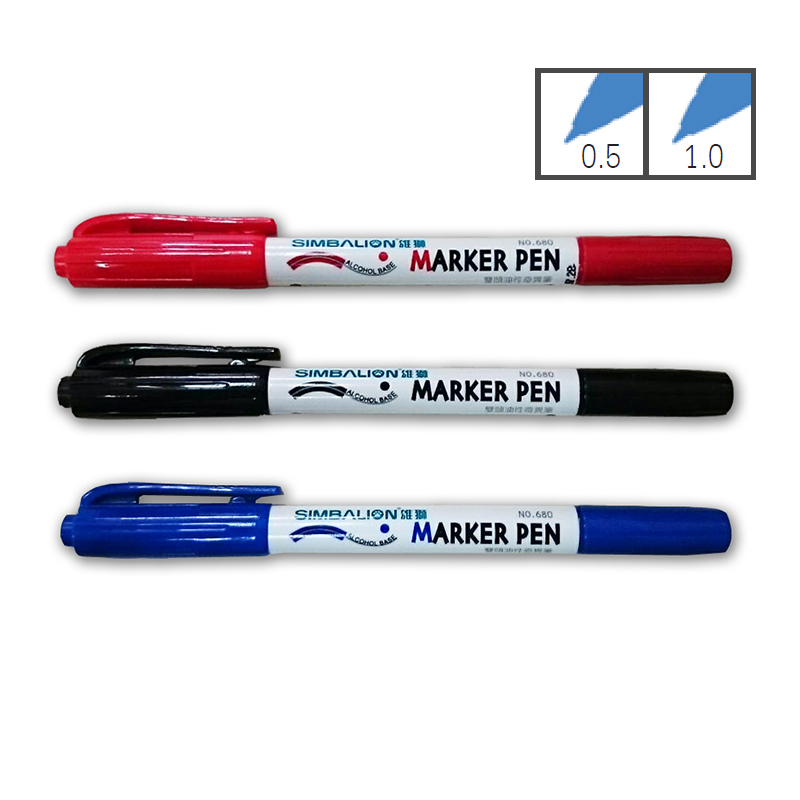 ปากกา Marker 2 หัว No.680